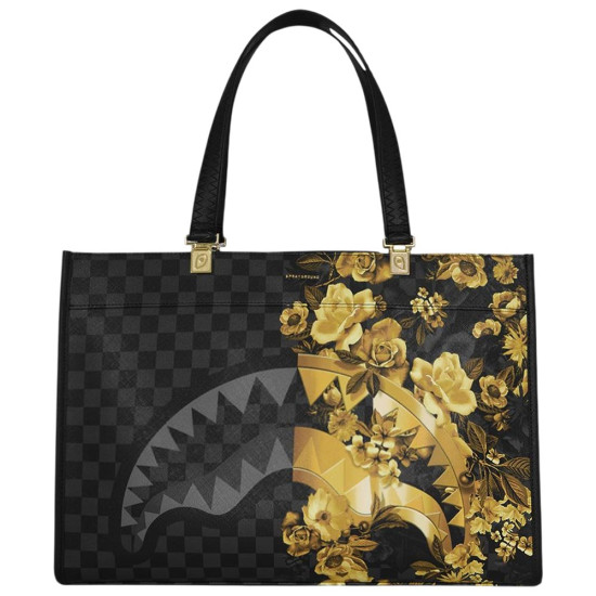 Sprayground Τσάντα ώμου Gold Floral Remix Tortuga Tote Bag